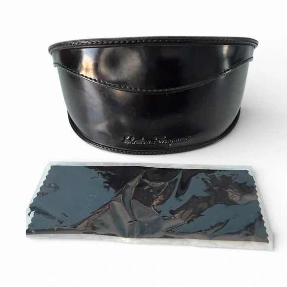 Salvatore Ferragamo Y2K Shield Mask Sunglasses Brown Crystal Designer Italy - Picture 9 of 10